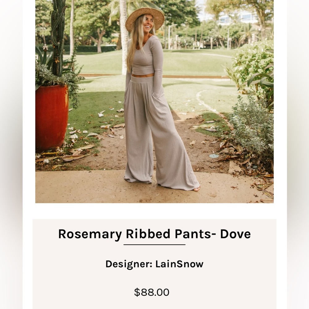 LainSnow rosemary ribbed pants NWOT